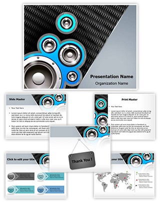 Music Speakers Background Editable PowerPoint Template