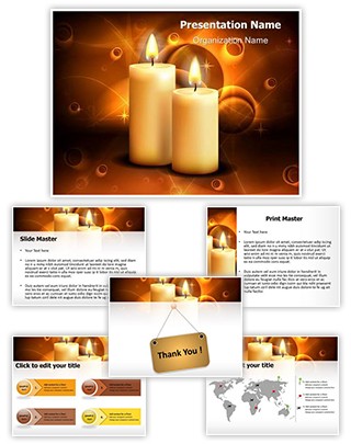 Lighted Candles Editable PowerPoint Template