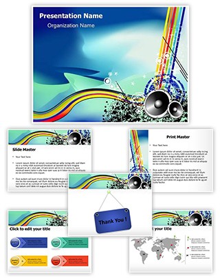 Party Speakers Background Editable PowerPoint Template