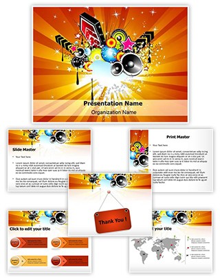 Retro Disco Party Abstract Editable PowerPoint Template