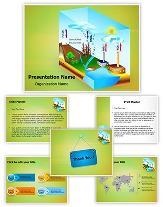 Atmosphere Pollution Acid Rain Editable PowerPoint Template