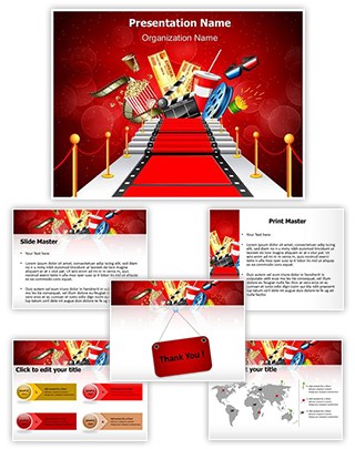 Red Carpet Entertainment Editable PowerPoint Template