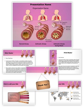 Illustration Pathology of Asthma Editable PowerPoint Template