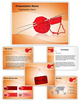 Woolen Clothes Knitting Spokes Editable PowerPoint Template