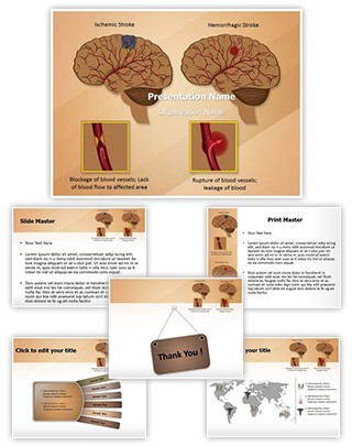 Ischemic Hemorrhagic Brain Stroke Editable PowerPoint Template