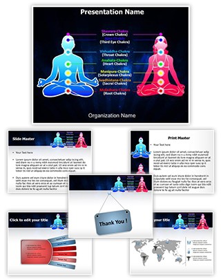 Meditation Position And Chakras Editable PowerPoint Template