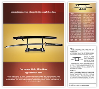 Japanese Samurai Sword Editable Word Template