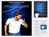 Angry Man on Phone Editable PowerPoint Template