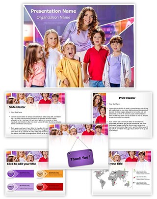 Children Preschool Teacher Editable PowerPoint Template