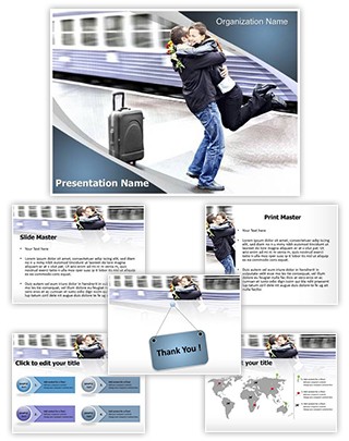 Train Station Romantic Farewell Editable PowerPoint Template