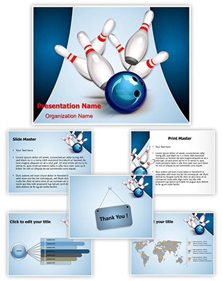 Recreation Bowling Ball Editable PowerPoint Template