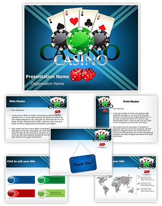 Cards Coins Casino Editable PowerPoint Template