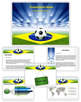 Brazil Football Soccer Editable PowerPoint Template