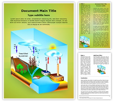 Atmosphere Pollution Acid Rain Editable Word Template