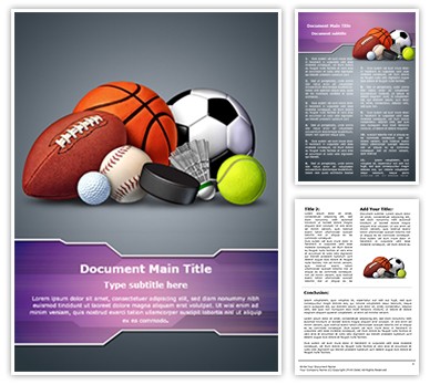 Sports Ball Editable Word Template