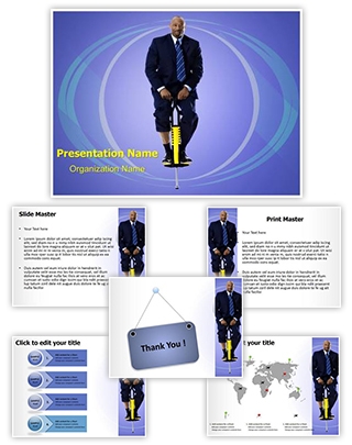 Businessman Pogo Stick