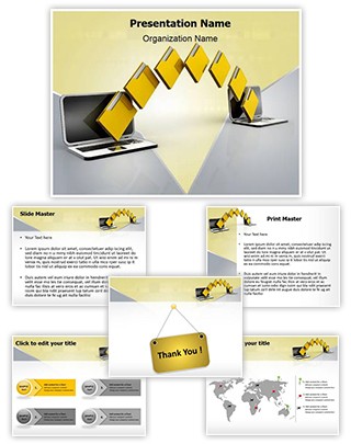 Technology Computer Data Transfer Editable PowerPoint Template