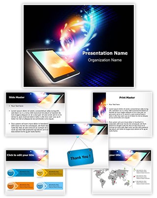 Mobile Media Tablet Editable PowerPoint Template