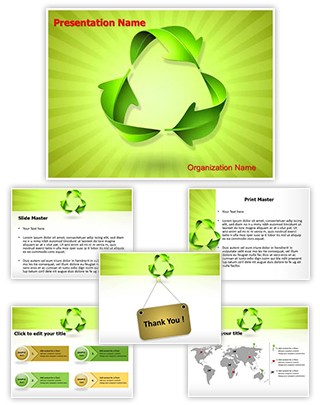 Green Recycle Concept Editable PowerPoint Template