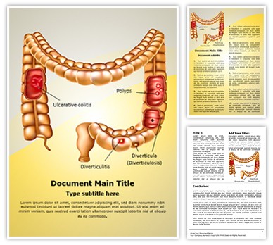 Digestive Colon Pathologies Editable Word Template