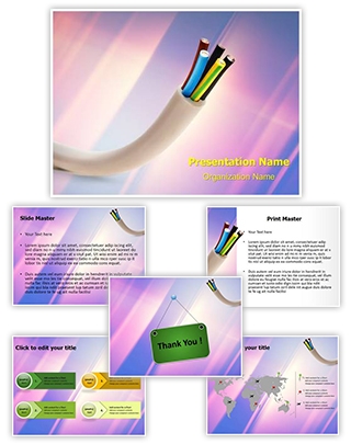 Electric Conductor Cable Editable PowerPoint Template