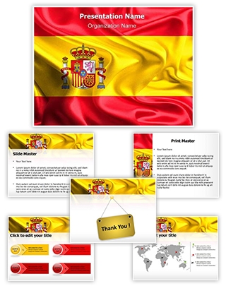 National Flag Spain Editable PowerPoint Template