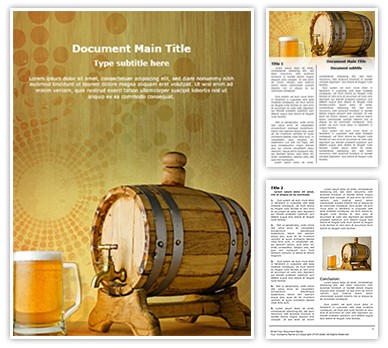 Beer and barrel Editable Word Template