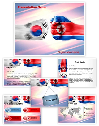 South Korea North Korea Editable PowerPoint Template