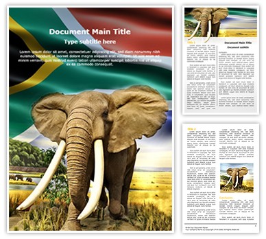 African Elephant Editable Word Template