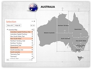 Australia With Selection List Editable PowerPoint Template