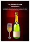 Glass and Champagne Bottle Editable Template