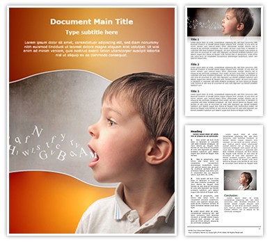 Child speaking Editable Word Template