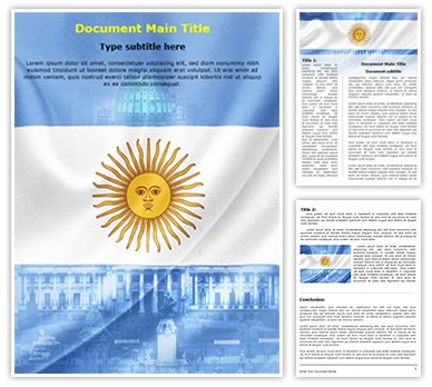 Argentina flag Editable Word Template