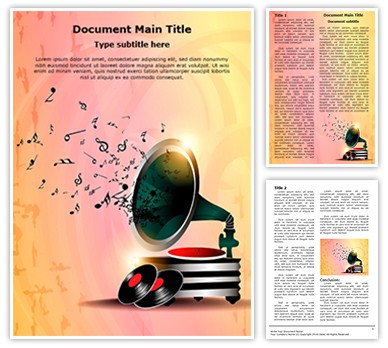 Gramophone Abstract Background Editable Word Template