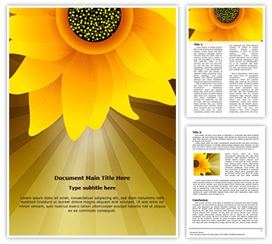 Sunflower Editable Word Template