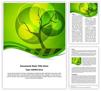 Green Tree Background Editable Word Template