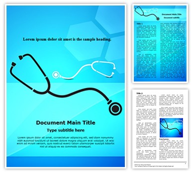 Medical Stethoscope Background Editable Word Template