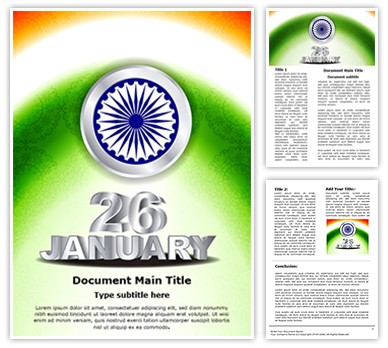 Indian Republic Day Editable Word Template
