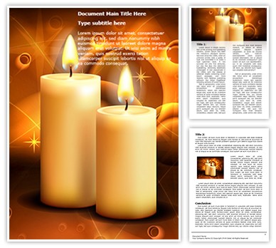 Lighted Candles Editable Word Template