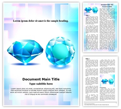 Blue Sapphire Diamond Editable Word Template