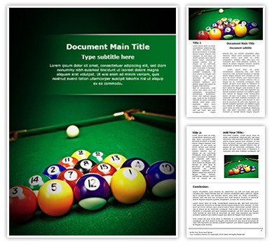 Billiard Table Editable Word Template