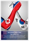 North and South Korea Editable Template