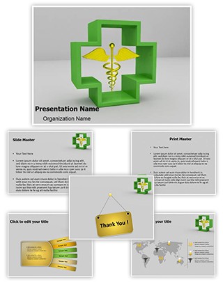 Healthcare Symbol Caduceus Editable PowerPoint Template