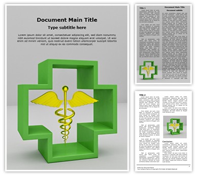 Healthcare Symbol Caduceus Editable Word Template