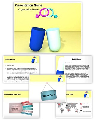 Gender Symbol Pill Editable PowerPoint Template