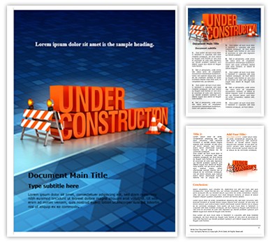Under construction Editable Word Template