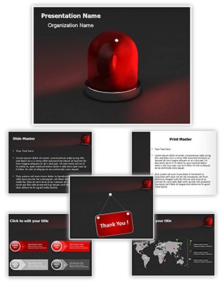 Red Siren Light Editable PowerPoint Template