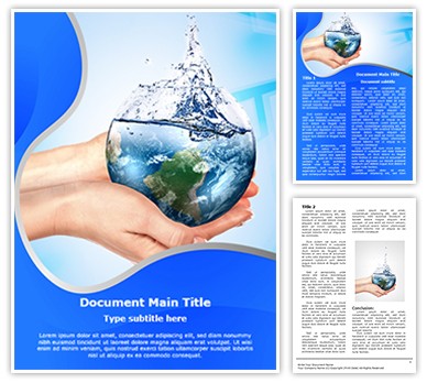 Save Water Editable Word Template