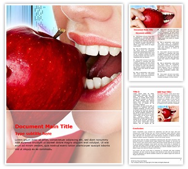 Teeth and Apple Editable Word Template