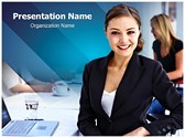 Business Woman Editable PowerPoint Template